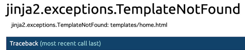 Python Flask jinja2.exceptions.TemplateNotFound エラー内容